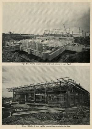 The construction of the Athletics Complex in its early stages