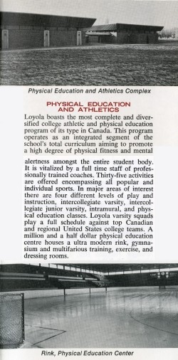 Brochure showing the Physical Education and Athletics building from 1966-1967