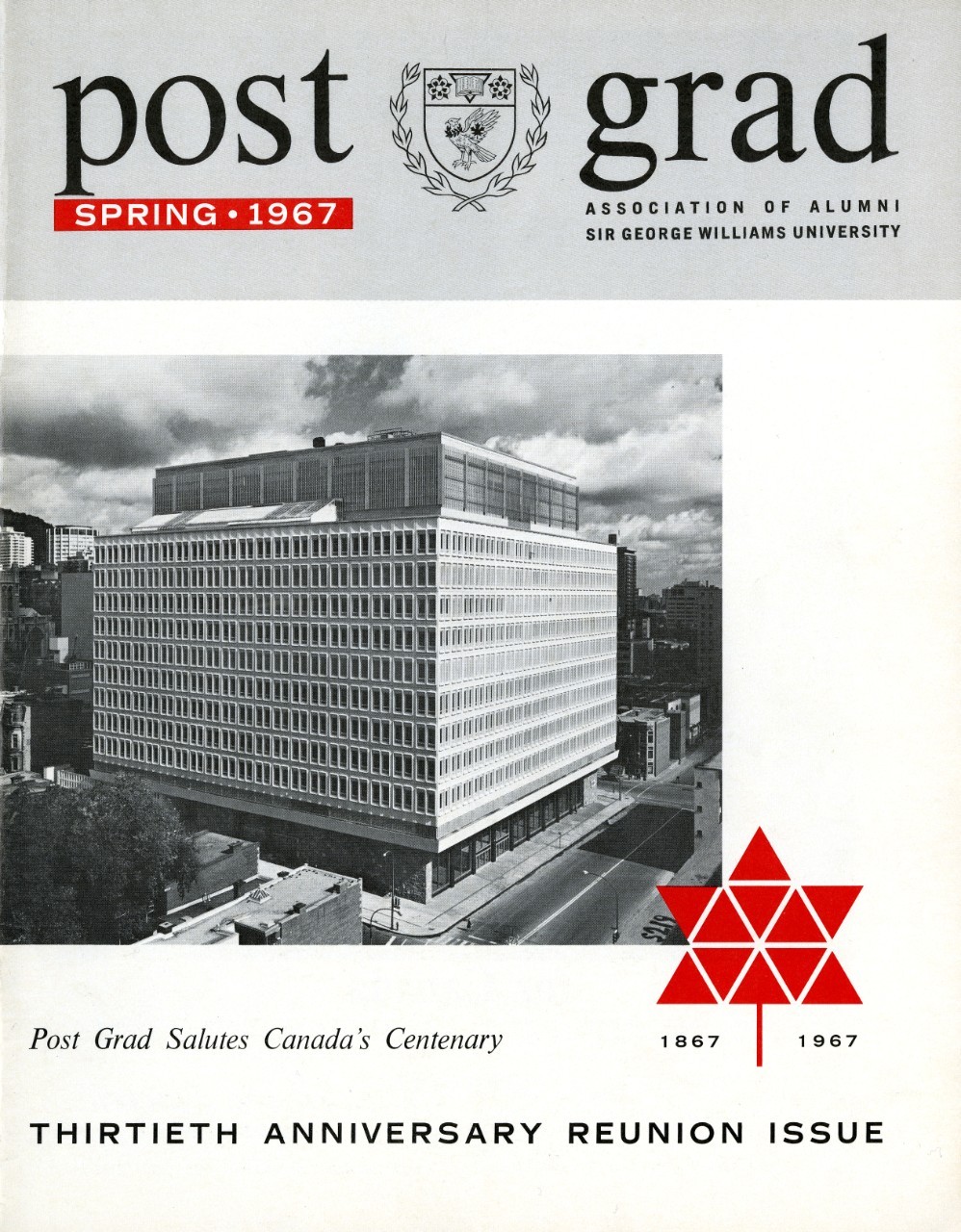 Hall Building on the front cover of Post Grad magazine