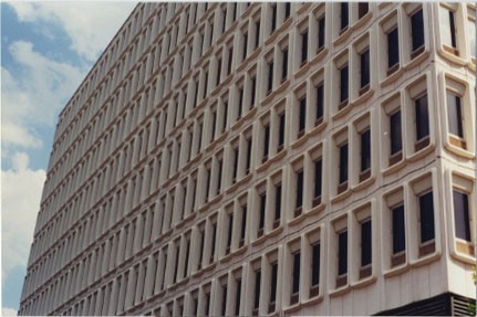 Exterior windows of the Hall building
