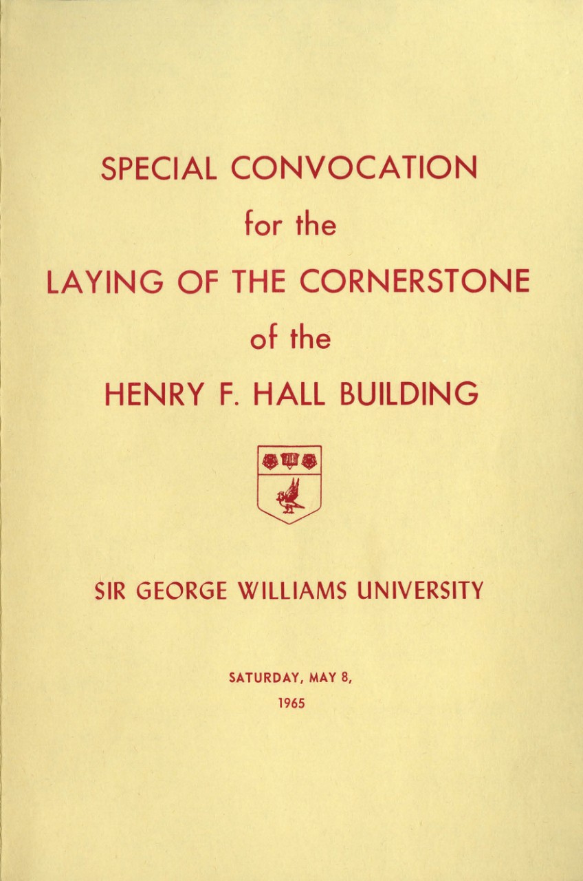 Cover of the PDF document about the Special Convocation for the Laying of the Cornerstone