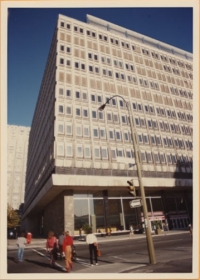 View of the Hall Building from an intersection