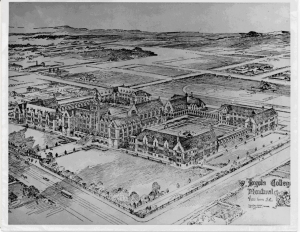 Architect's original conception of the Loyola Campus