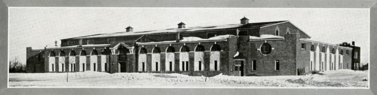 Old black and white photo of a rink built in 1923 from Loyola College Review, 1924