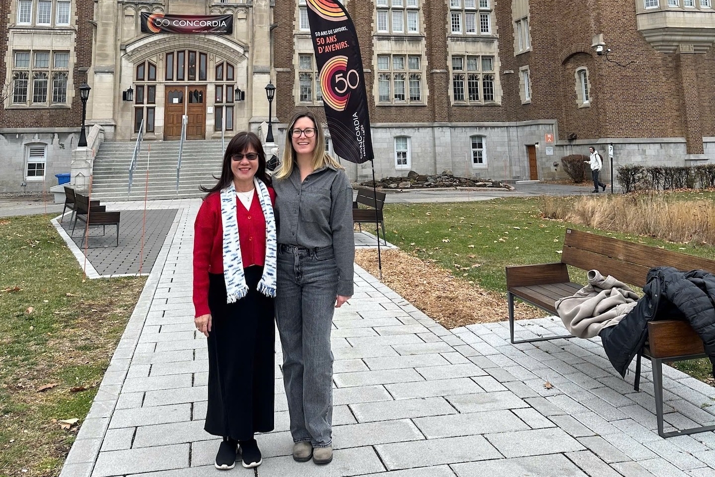 Dr. Dang Vu Bich Hanh and Prof. Ashlee Howarth Dr. Dang Vu Bich Hanh and Prof. Ashlee Howarth pose smiling at Concordia's loyola campus