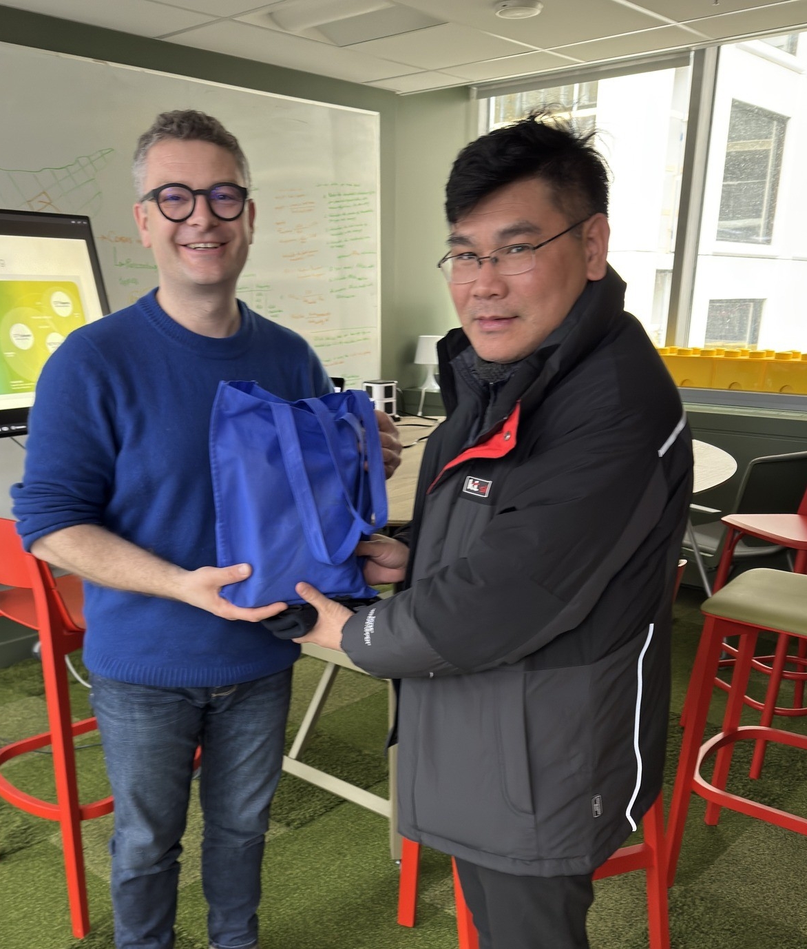 Dr. Nguyen visiting Michael Bossert from Next Generation Cities Insitute
