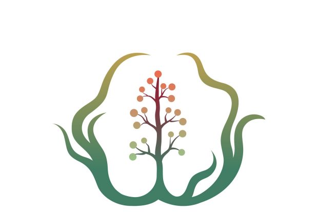 A stylized tree with branches spreading out, symbolizing growth, harmony and the interconnectedness of life.