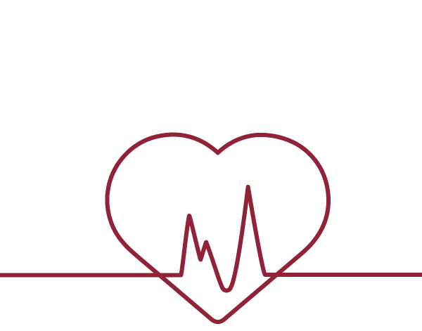 Un logo de battement de cœur avec une ligne rouge symbolisant la vitalité et l'urgence.