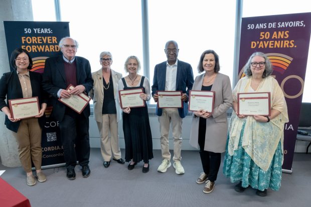 Group photo with provost and award recipients