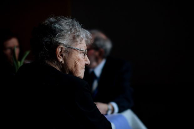 A senior woman in profile