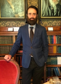 Headshot of Samuel Gaudreau-Lalande who is the director-curator of the Colby-Curtis Museum