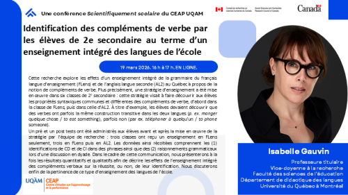 Graphic for the presentation by Isabelle Gauvin