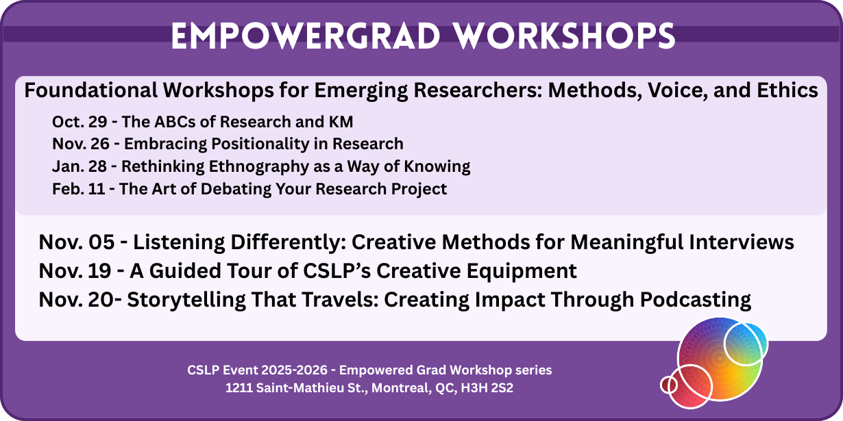 Banner for the EmpowerGrad workshops