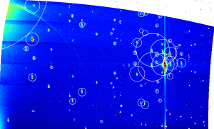 Synchrotron X-ray diffraction on a highly-ordered organic semiconductor thin-film
