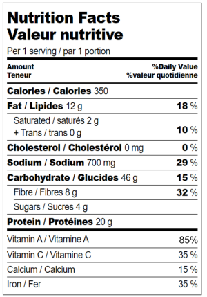 Nutrition-Facts-Orange-Soy-Tofu-Pockets