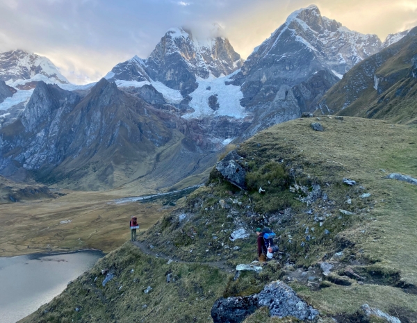 Photo of people hiking in the mountains