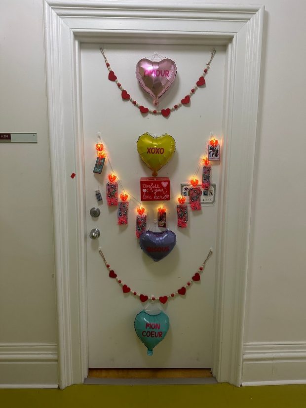Valentines door decoration Grey Nuns west Full bed with building photo YWCA