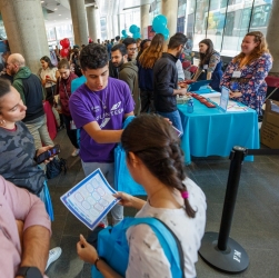 Learning specialist staff helping students with time management