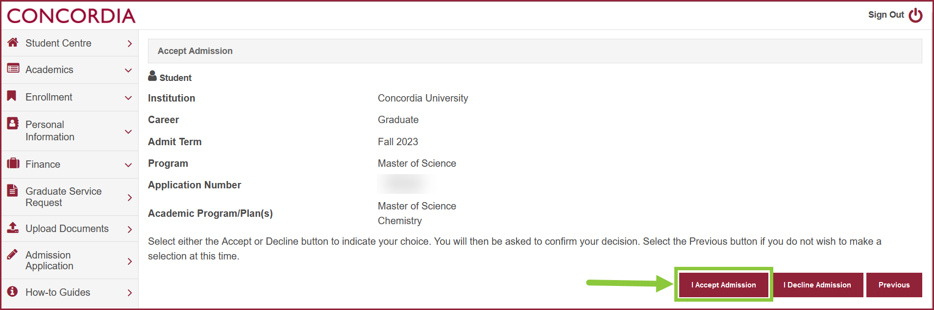 I Accept Admission I Accept Admission