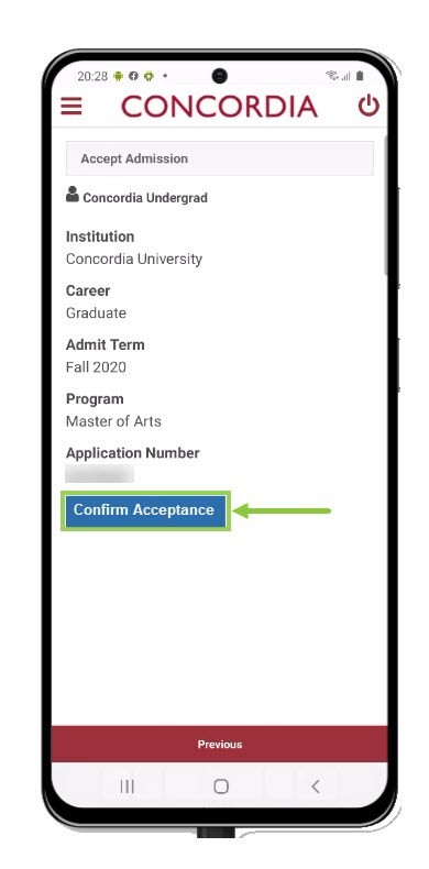 Confirm Acceptance