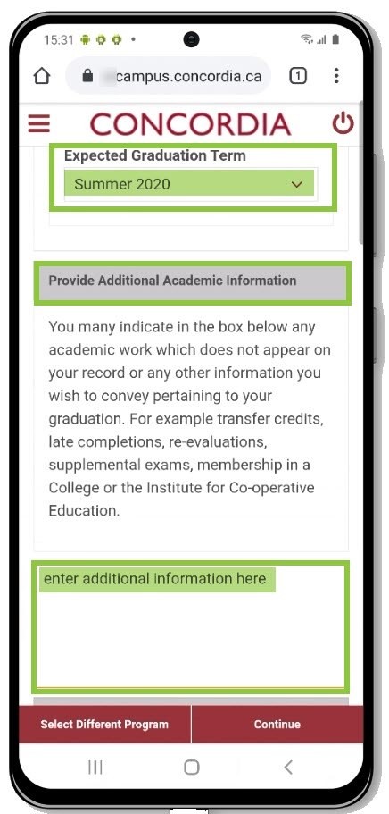 Expected Graduation Term Expected Graduation Term