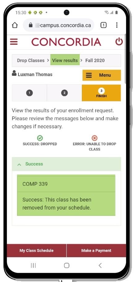 View results - success View results