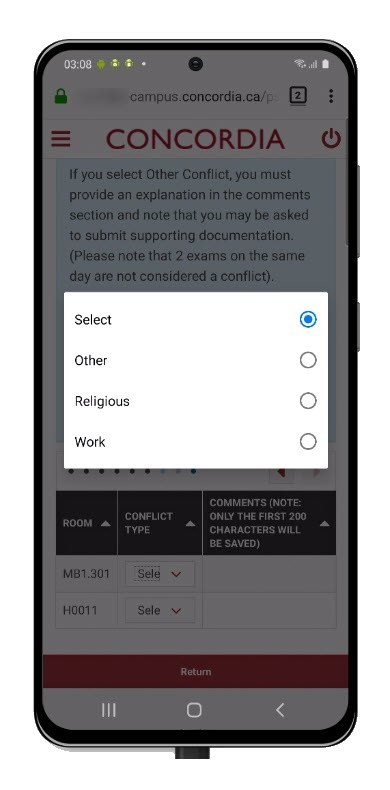 Comments field Comments field