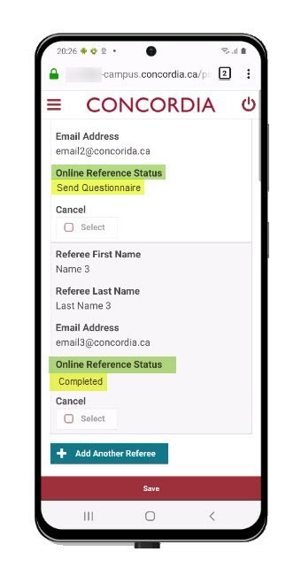 Status of your references Status of your references