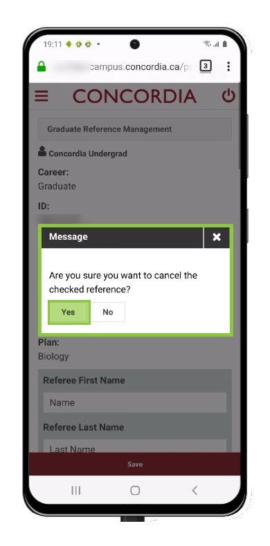 Confirm cancellation Confirm cancellation