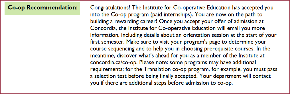 Coop Information Coop Information