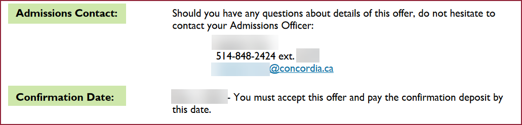 Admissions Contact Information Admissions Contact Information