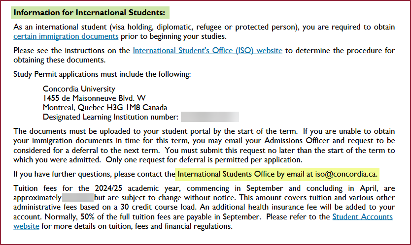 Information for International Students Information for International Students