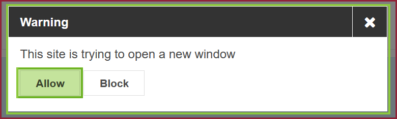 Allow new window Allow new window