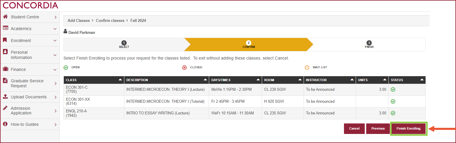 A desktop device screen grab showing how to enroll in a course.