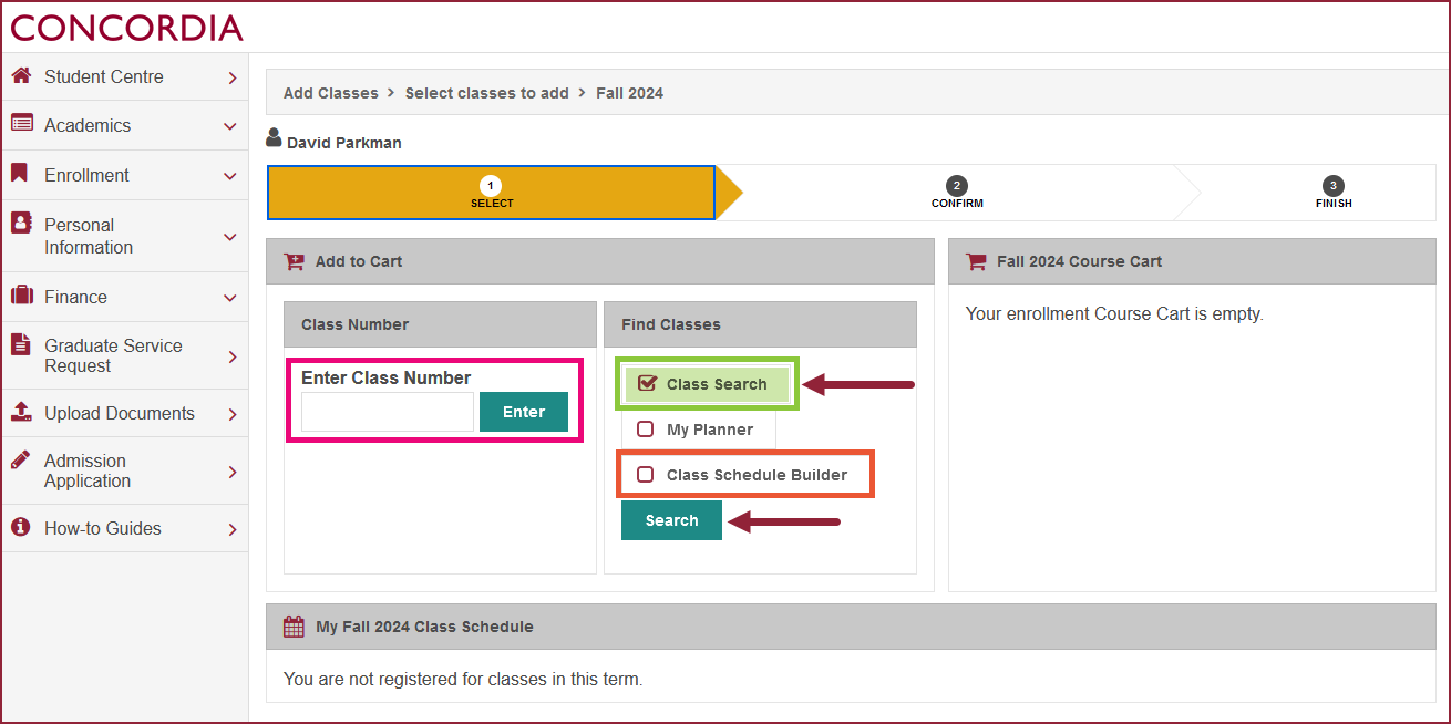 A desktop device screen grab showing how to enroll in a course.