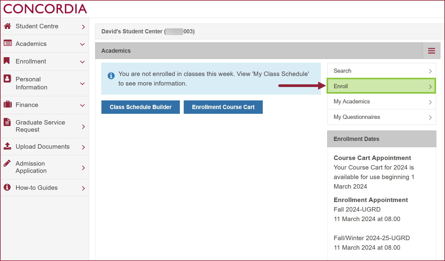 A desktop device screen grab showing how to enroll in a course.