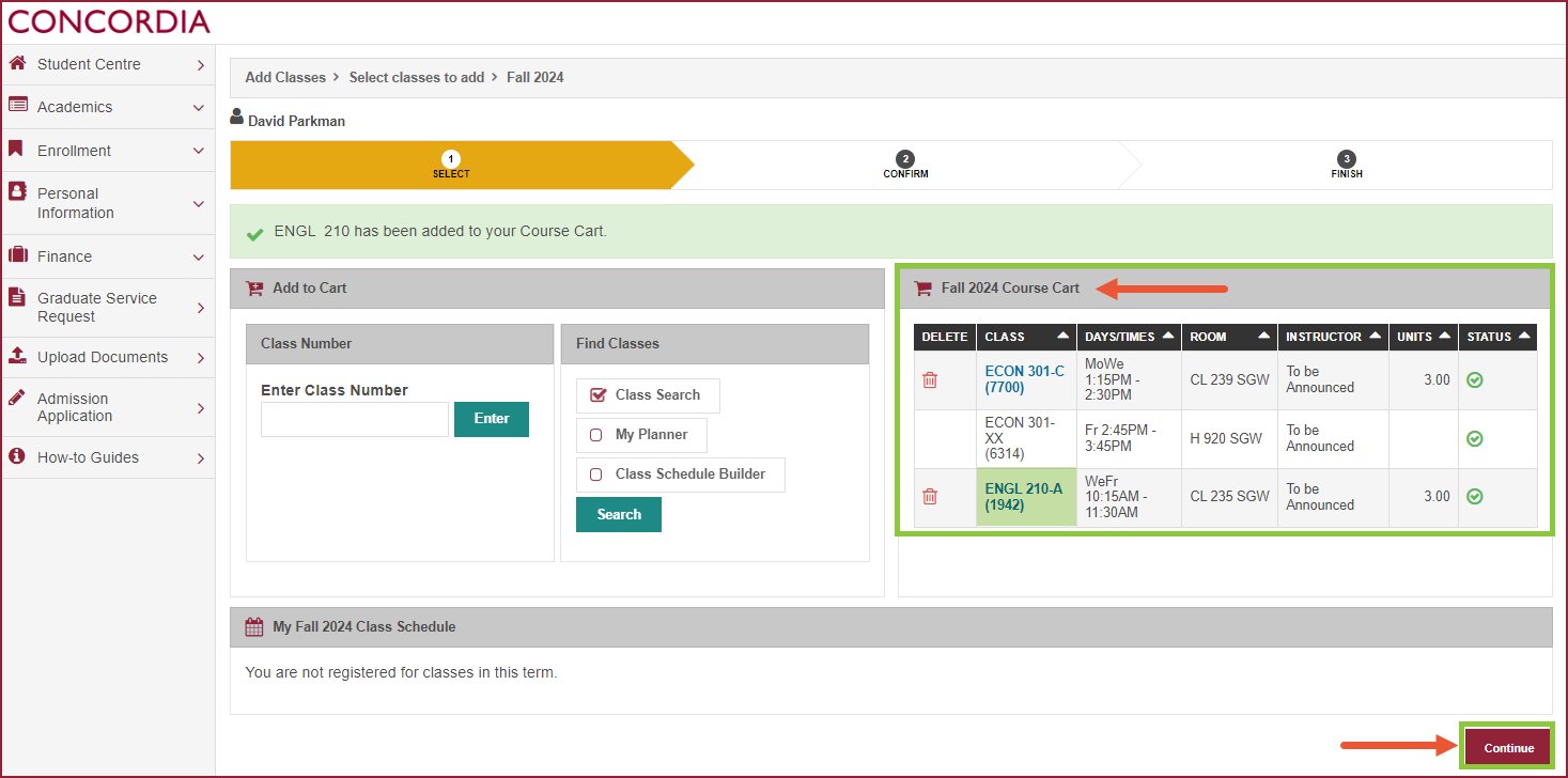 A desktop device screen grab showing how to enroll in a course.