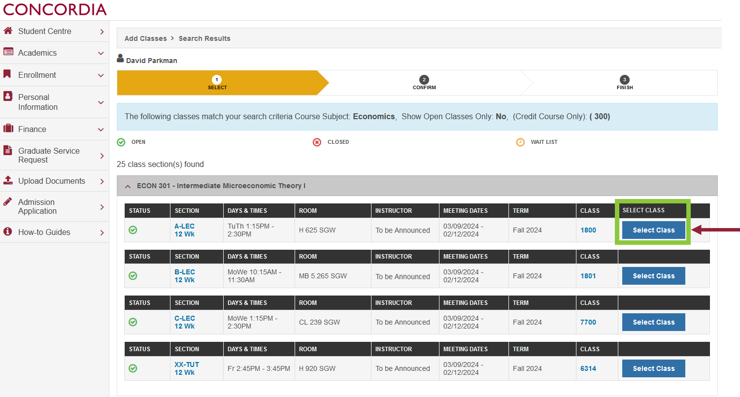 A desktop device screen grab showing how to enroll in a course.