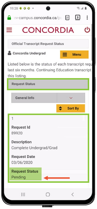 Request status Request status