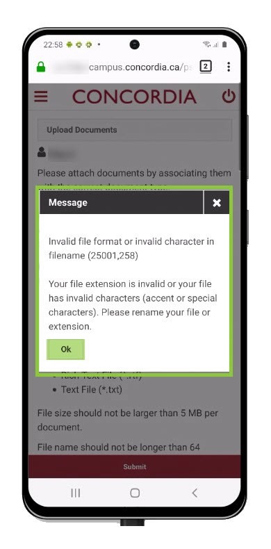 Invalid file format Invalid file format