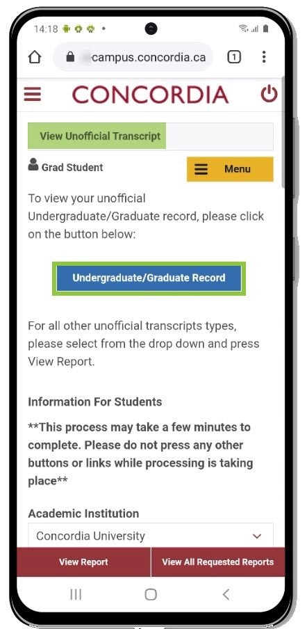 Undergraduate/Graduate Record