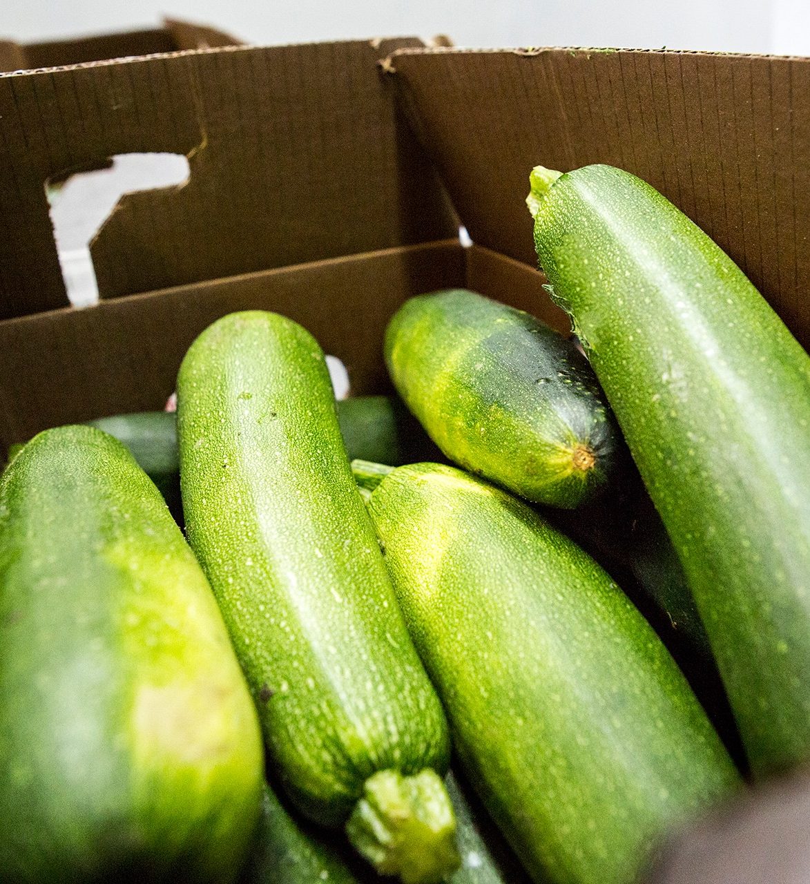 a box of zucchini