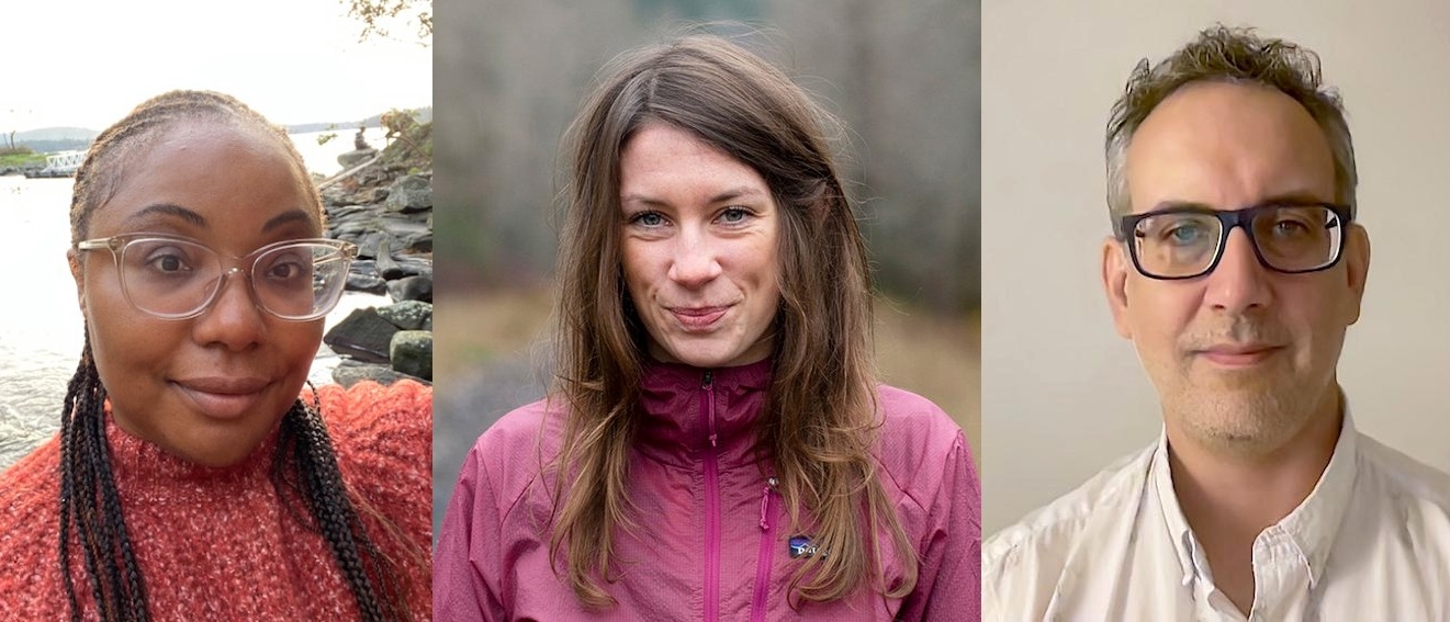 From left: Nicola Smith, Amy Romer and Florian Grond looking at the camera.