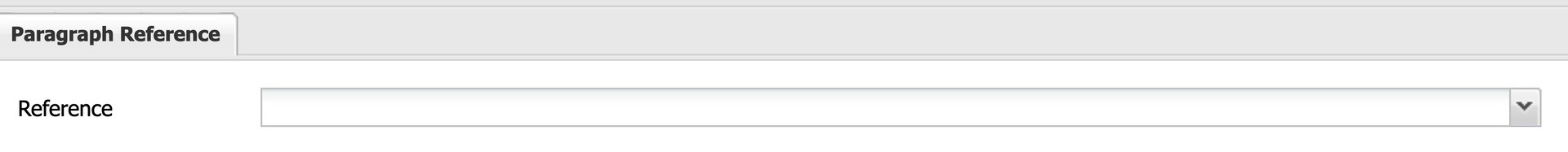 Screenshot showing dropdown arrow beside the Reference field