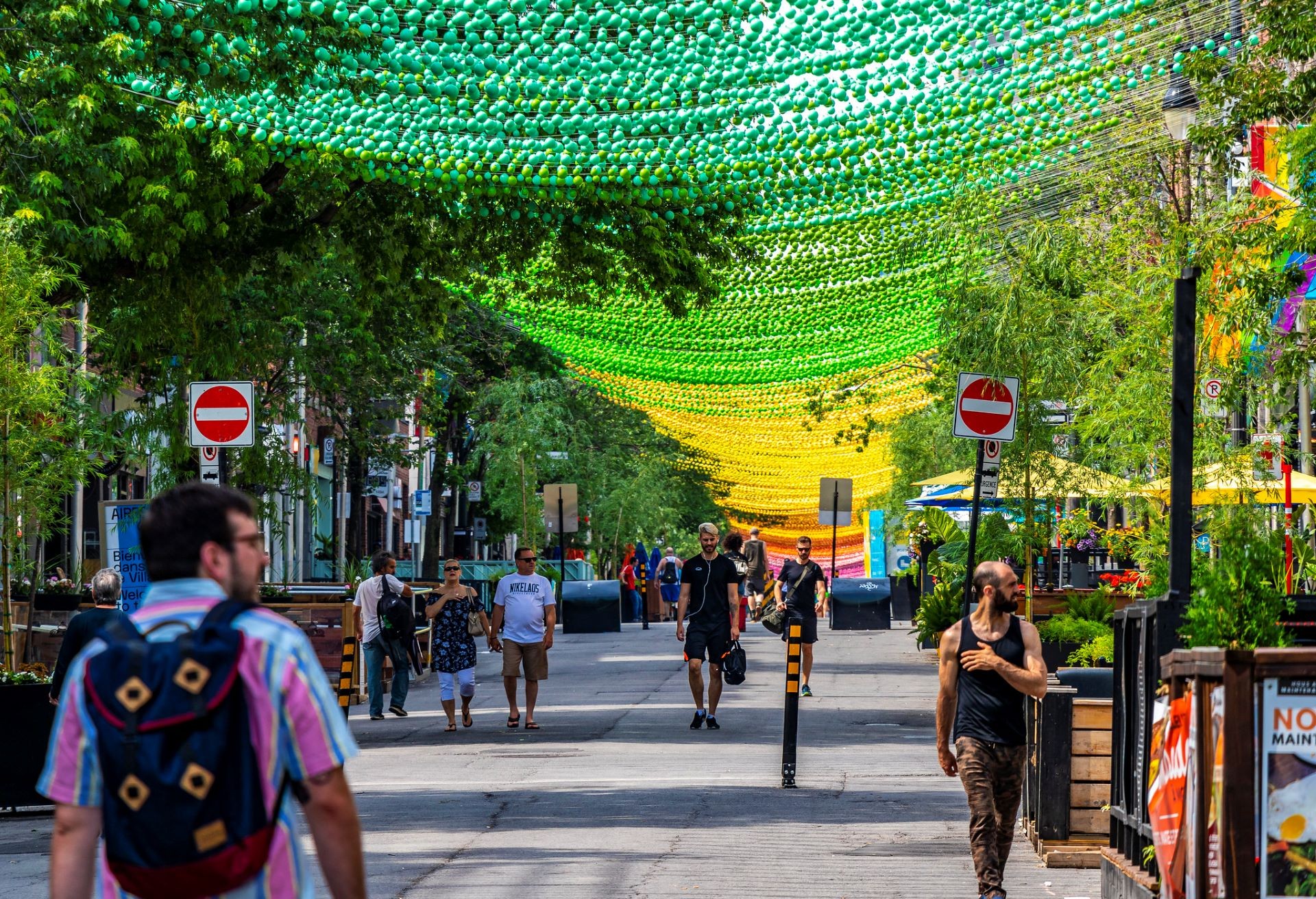 View of Sainte-Catherine Street in Montreal's Gay Village