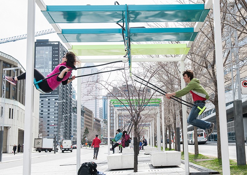 Photo of Montreal's Musical Swings at Place-des-Arts