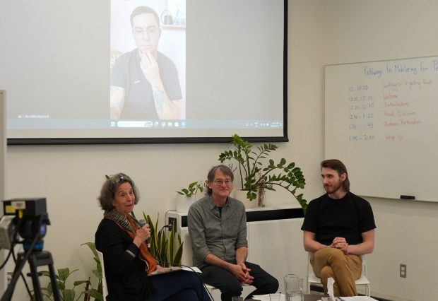 Two people hugging in the SHIFT Centre