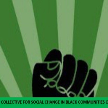 Visuel vert - logo du Collectif pour un changement social au sein des communautés noires de Montréal 