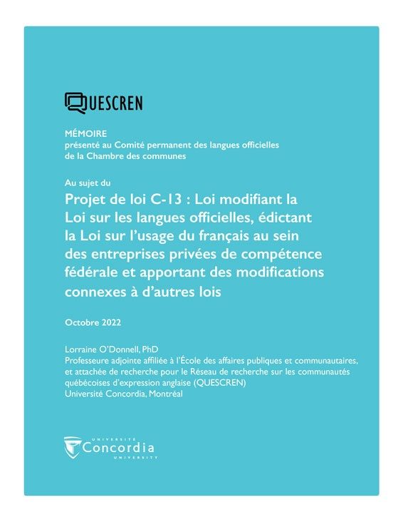 Mémoire sur le projet de loi C-13
