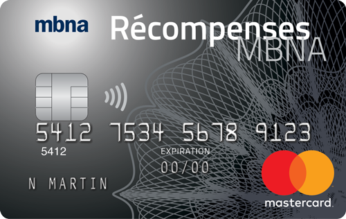 Carte de crédit Mastercard Platine Plus récompenses MBNA